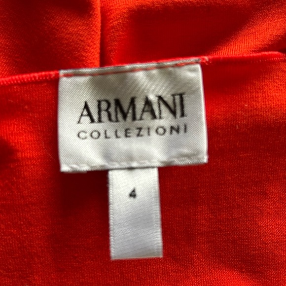 Armani Collezioni V Neck Top Half Sleeve Orangey Red Excellent $345.  Size 4 - Picture 5 of 8